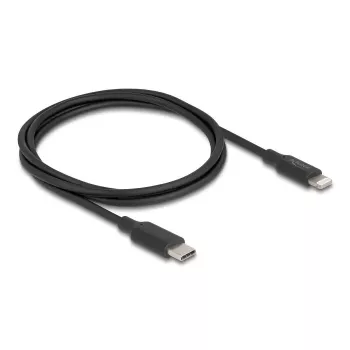 Kabel DELOCK USB-C naar Lightning slank 1 m, Lightning ↔ USB-C, 9 V 3 A, 3,3 mm, MFi
