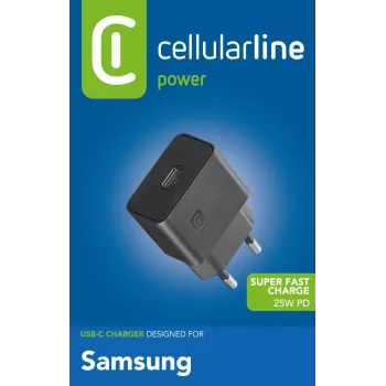 Cellularline Super Fast Charger 25W – Samsung 25W USB-C Super Fast Charge PD voeding