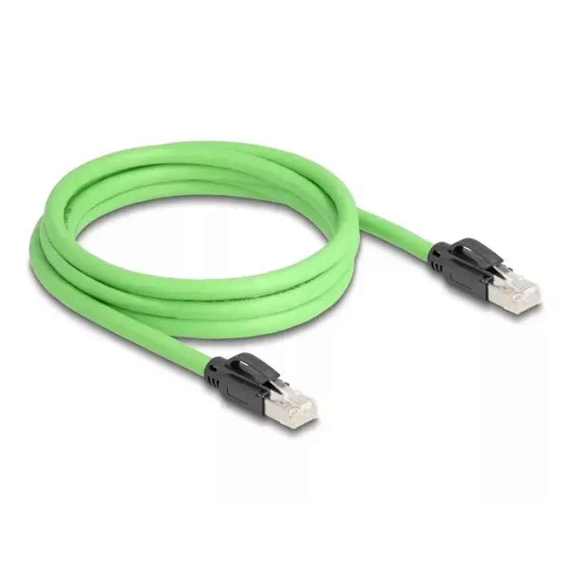 Netwerkkabel DeLOCK 80890 RJ-45 Cat6a 2 m zwart groen