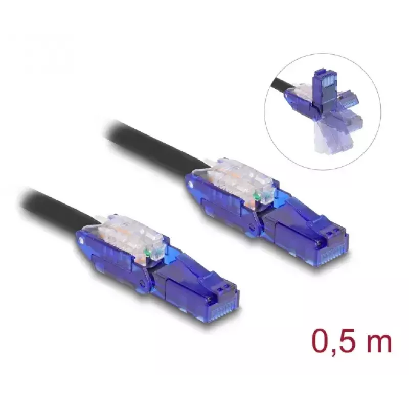 Netwerkkabel DeLOCK 80925 RJ-45 Cat6 0,5 m zwart violet