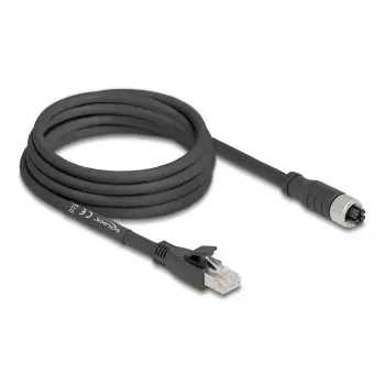 Netwerkkabel DeLOCK 80591 M12 naar RJ-45 Cat5e 3m zwart