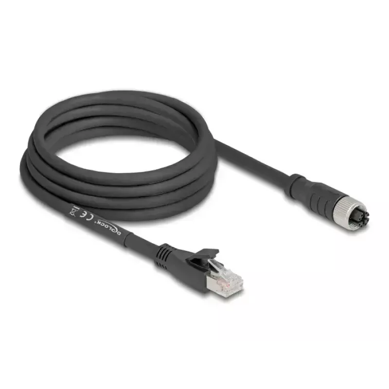 Netwerkkabel DeLOCK 80591 M12 naar RJ-45 Cat5e 3m zwart