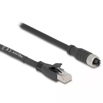 Netwerkkabel DeLOCK 80591 M12 naar RJ-45 Cat5e 3m zwart