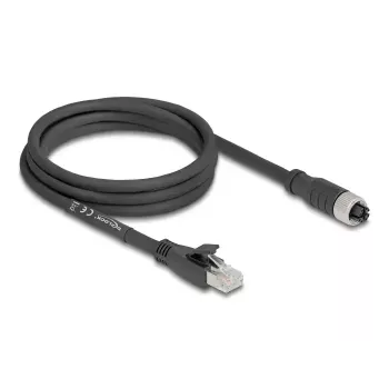 Netwerkkabel DeLOCK 80590 M12 naar RJ-45 Cat5e 2 m zwart