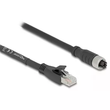 Netwerkkabel DeLOCK 80590 M12 naar RJ-45 Cat5e 2 m zwart