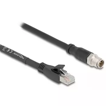 Netwerkkabel DeLOCK 80585 M12 naar RJ-45 Cat5e 5 m zwart