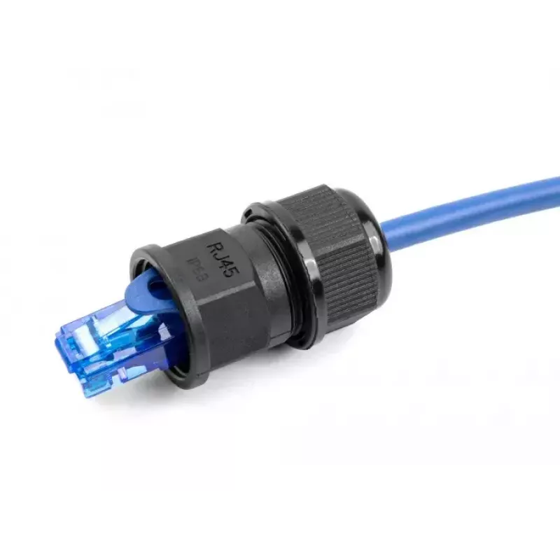 DeLOCK doorvoerkoppeling RJ45 IP67 waterdicht zwart