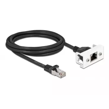 DeLOCK netwerkkabel 87112 2m Cat6a S/FTP RJ-45 zwart wit