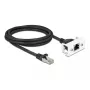 DeLOCK netwerkkabel 87112 2m Cat6a S/FTP RJ-45 zwart wit