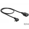 USB-kabel Micro-USB B USB A DeLOCK 83271 0,5m zwart