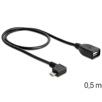 USB-kabel Micro-USB B USB A DeLOCK 83271 0,5m zwart
