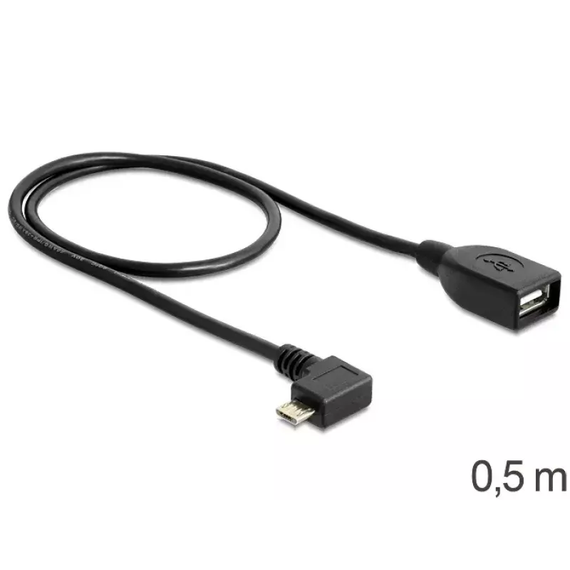 USB-kabel Micro-USB B USB A DeLOCK 83271 0,5m zwart