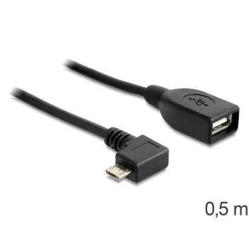 USB-kabel Micro-USB B USB A DeLOCK 83271 0,5m zwart