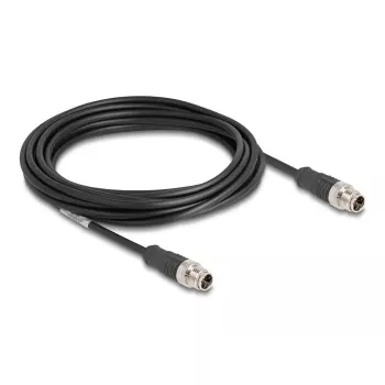 Netwerkkabel DeLOCK M12 kabel X-gecodeerd 8-polig stekker naar stekker Cat5e 5 m zwart