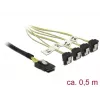 Interne stroomkabel DeLOCK 85686 0,5 m Mini SAS SFF-8087 naar 4 SATA