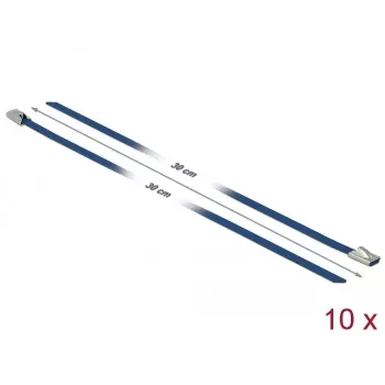Kabelbinder DeLOCK 18794 roestvrij staal blauw 10 stuks