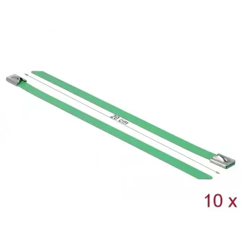 Kabelbinder DeLOCK 18805 staal groen 200mm 10 stuks