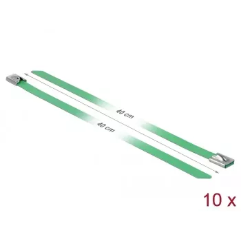Kabelbinder DeLOCK 18807 staal groen 400mm 10 stuks