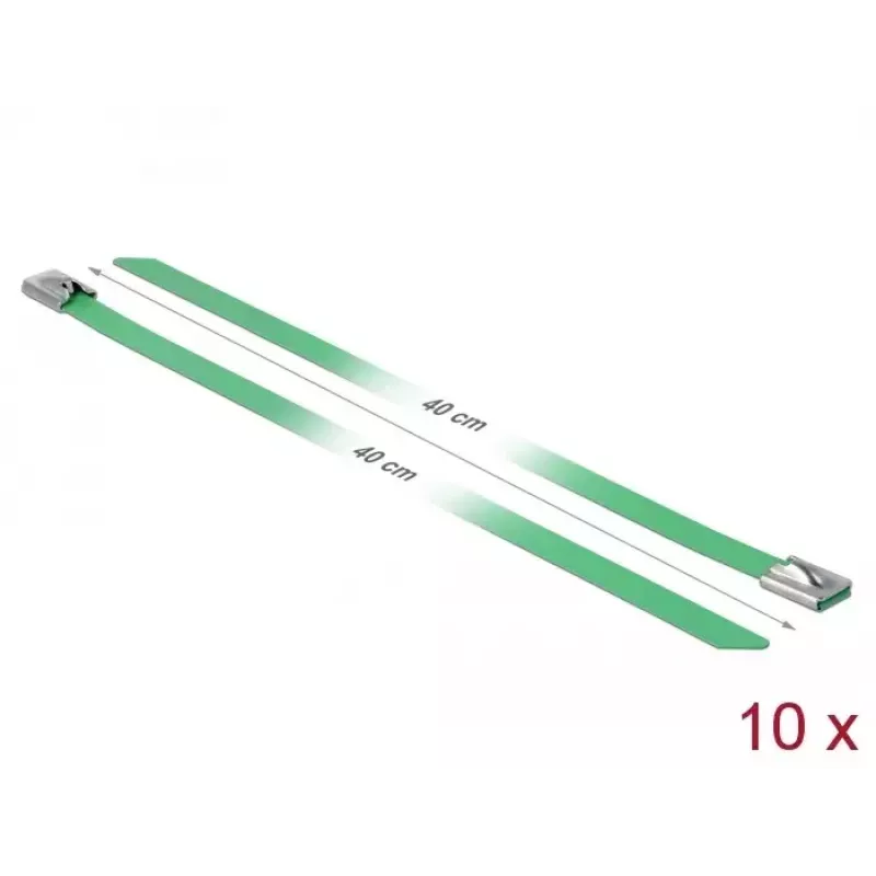 Kabelbinder DeLOCK 18807 staal groen 400mm 10 stuks