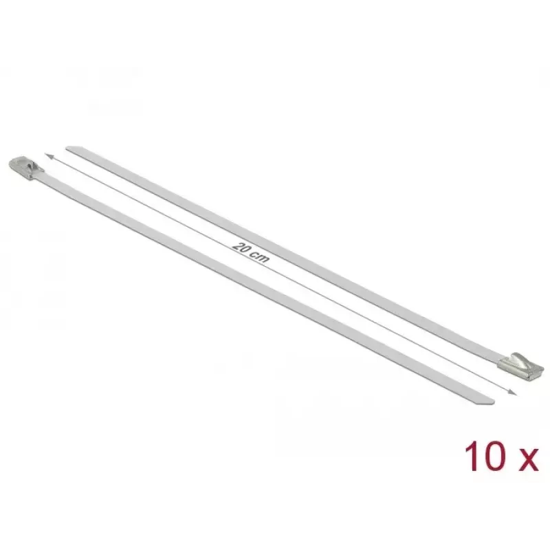 Kabelbinder DeLOCK 18817 staal wit 200mm 10 stuks