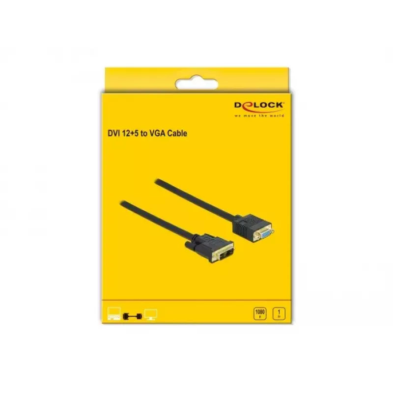 DVI-naar-VGA-kabel DeLOCK 86752 1 m