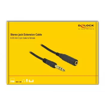 Stereo-jackverlengkabel DELOCK 86766 10 m zwart