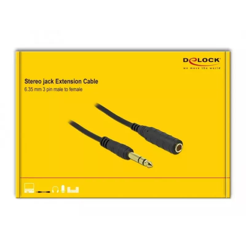 Stereo-jackverlengkabel DELOCK 86766 10 m zwart