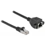 Netwerkverlengkabel S/FTP RJ45-stekker naar RJ45-bus Cat.6A 2 m zwart DeLOCK 87002