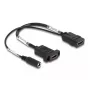 DeLOCK HDMI-kabel 4K 60 Hz met DC-voeding 2,1 x 5,5 mm 0,30 m paneelmontage