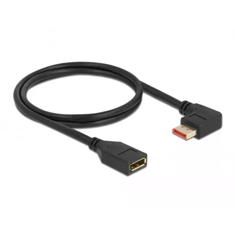 DisplayPort-verlengkabel DeLOCK 87073 1 m 90° links afgewinkeld