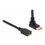DisplayPort-verlengkabel DeLOCK 90° naar boven afgewinkeld 8K 60 Hz 1 m