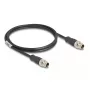 Netwerkkabel DeLOCK M12 kabel X-gecodeerd 8-polig stekker naar stekker Cat5e 1 m zwart