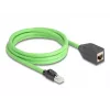 Netwerkkabel DeLOCK RJ45 Cat.6A stekker naar bus 2m groen
