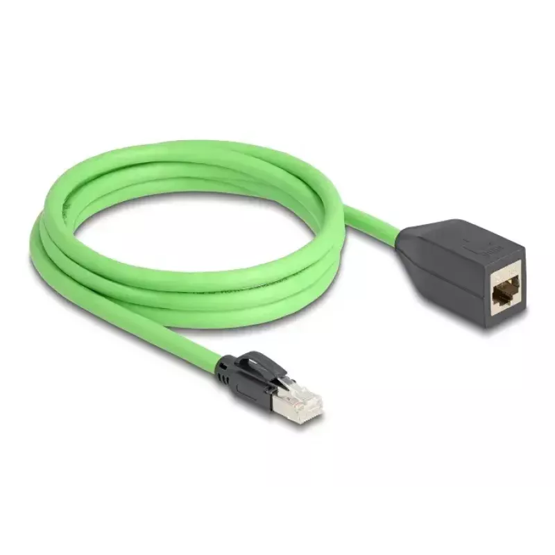 Netwerkkabel DeLOCK RJ45 Cat.6A stekker naar bus 2m groen