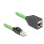 Netwerkkabel DeLOCK RJ45 Cat.6A stekker naar bus 2m groen