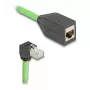 Netwerkkabel DeLOCK 80887 RJ-45 Cat6a 2m zwart groen