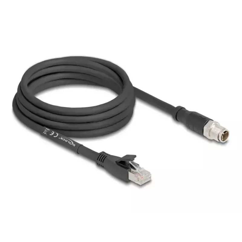 Netwerkkabel DeLOCK 80580 M12 RJ-45 Cat5e 3 m zwart