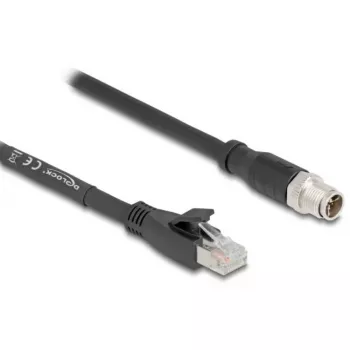 Netwerkkabel DeLOCK 80580 M12 RJ-45 Cat5e 3 m zwart