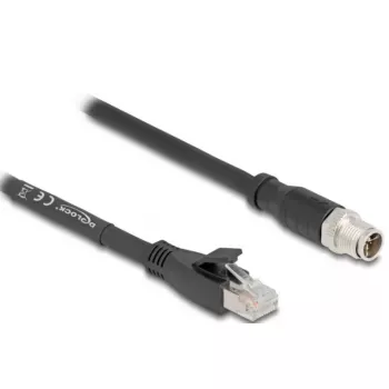 Netwerkkabel DeLOCK 80577 M12 naar RJ-45 Cat5e 1m zwart