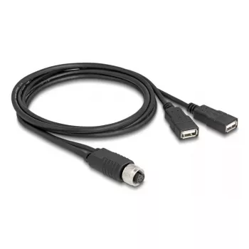 DeLOCK sensor-/actorkabel 1 m M12 2 x USB Type-A zwart 60290