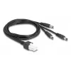 DeLOCK 90168 Kabel Mini-Fit 6-pins naar 3x DC 5,5x2,5 mm stekker, 1 m, zwart
