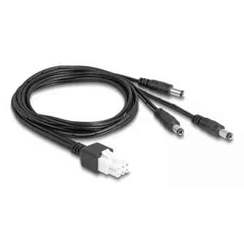 DeLOCK 90168 Kabel Mini-Fit 6-pins naar 3x DC 5,5x2,5 mm stekker, 1 m, zwart