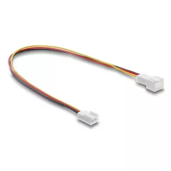 DeLOCK 90870 Ventilatorverlengkabel 3-pins, male naar female, connectorlengte 13 mm, 30 cm