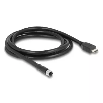 DELOCK M12 A-gecodeerd 17-polig (bus) naar HDMI (stekker) kabel 2 m