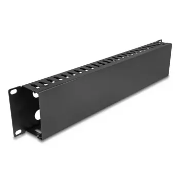 Kabelmanagement-routingpaneel 19 inch 2U DELOCK metaal zwart met 4 openingen