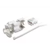 Delock 90938 Keystone-module RJ45 naar LSA Cat.6A, 45 graden gehoekt, afgeschermd, 180 graden kabelgeleiding, zonder gereedschap