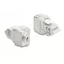Delock 90938 Keystone-module RJ45 naar LSA Cat.6A, 45 graden gehoekt, afgeschermd, 180 graden kabelgeleiding, zonder gereedschap