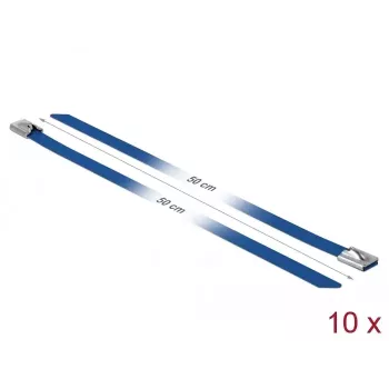 Kabelbinder DeLOCK 18800 staal blauw 500 mm 10 stuks