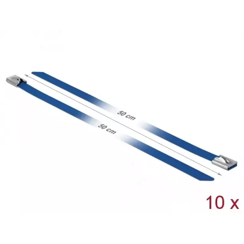 Kabelbinder DeLOCK 18800 staal blauw 500 mm 10 stuks