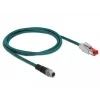 DeLOCK 85425 Industriële netwerkkabel M12 X-gecodeerd 8-polig stekker naar RJ45-stekker, 1 m, waterblauw